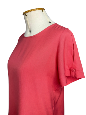 BLUSA COM BOTÃO NA MANGA - CORAL