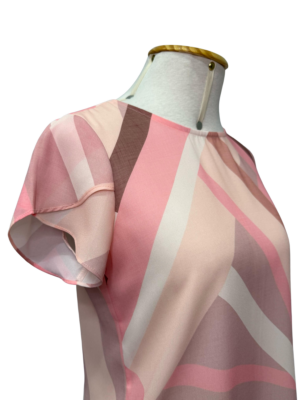 BLUSA ESTAMPADA COM MANGA TULIPA - ROSA