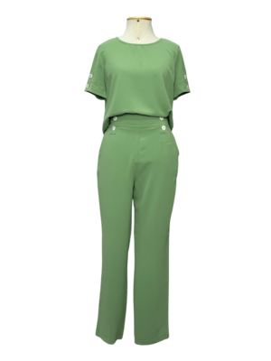 CONJUNTO COM BOTÃO VERDE