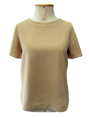 BLUSA EVASE COM RECORTE - BEGE