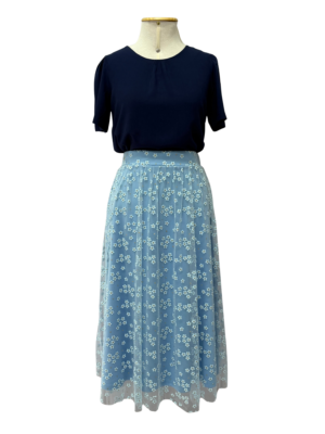 SAIA COM TULE - AZUL