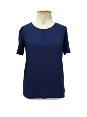 BLUSA DECOTE FRANZIDO - AZUL