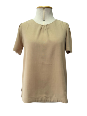 BLUSA DECOTE FRANZIDO - BEGE