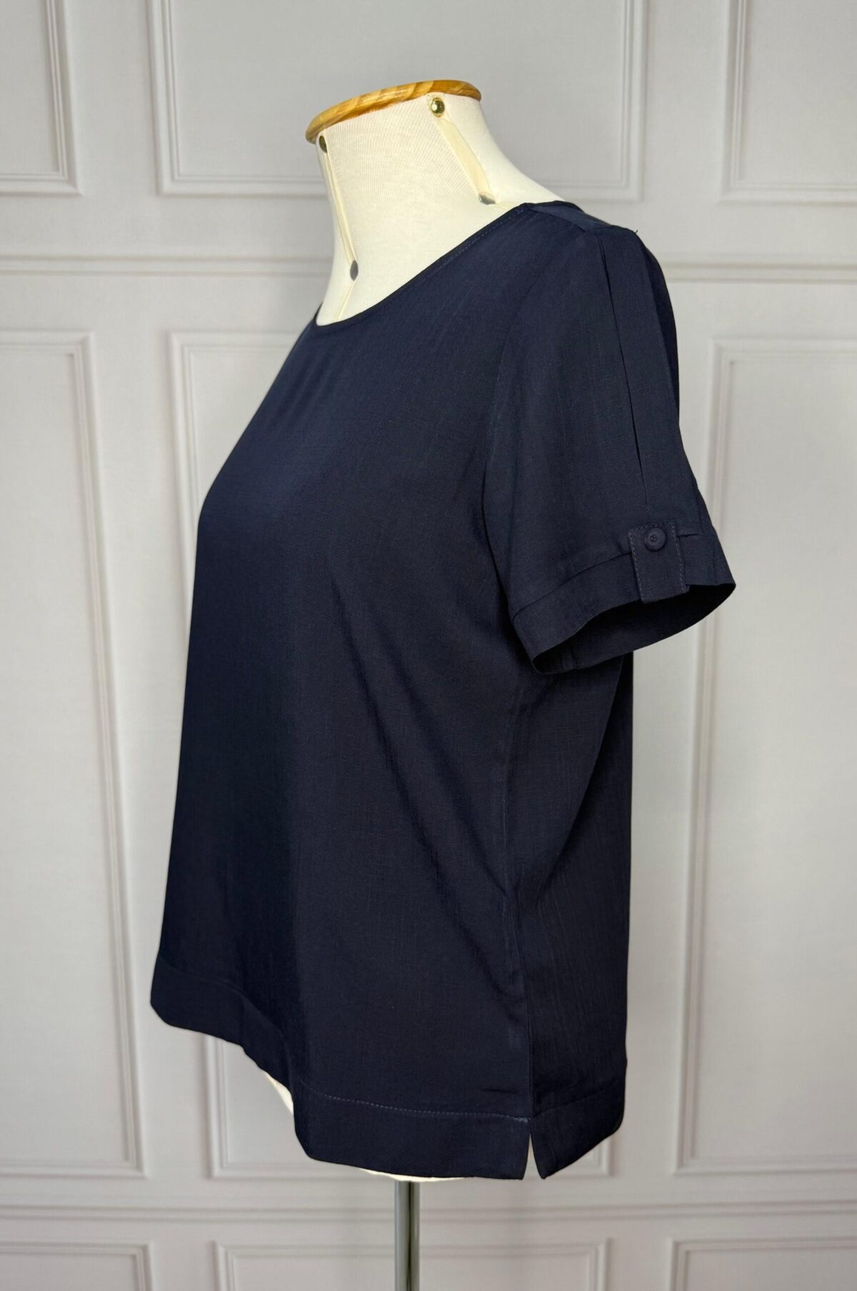 BLUSA COM BOTÃO NA MANGA - AZUL - Imagem 3