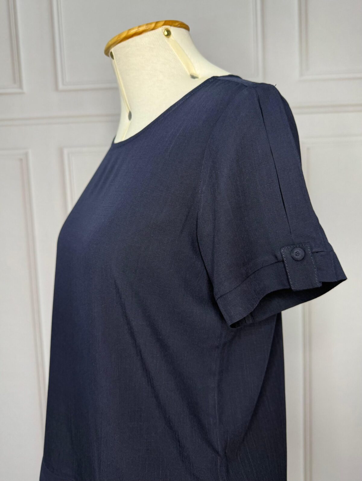 BLUSA COM BOTÃO NA MANGA - AZUL - Imagem 4