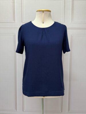 BLUSA DECOTE FRANZIDO - AZUL