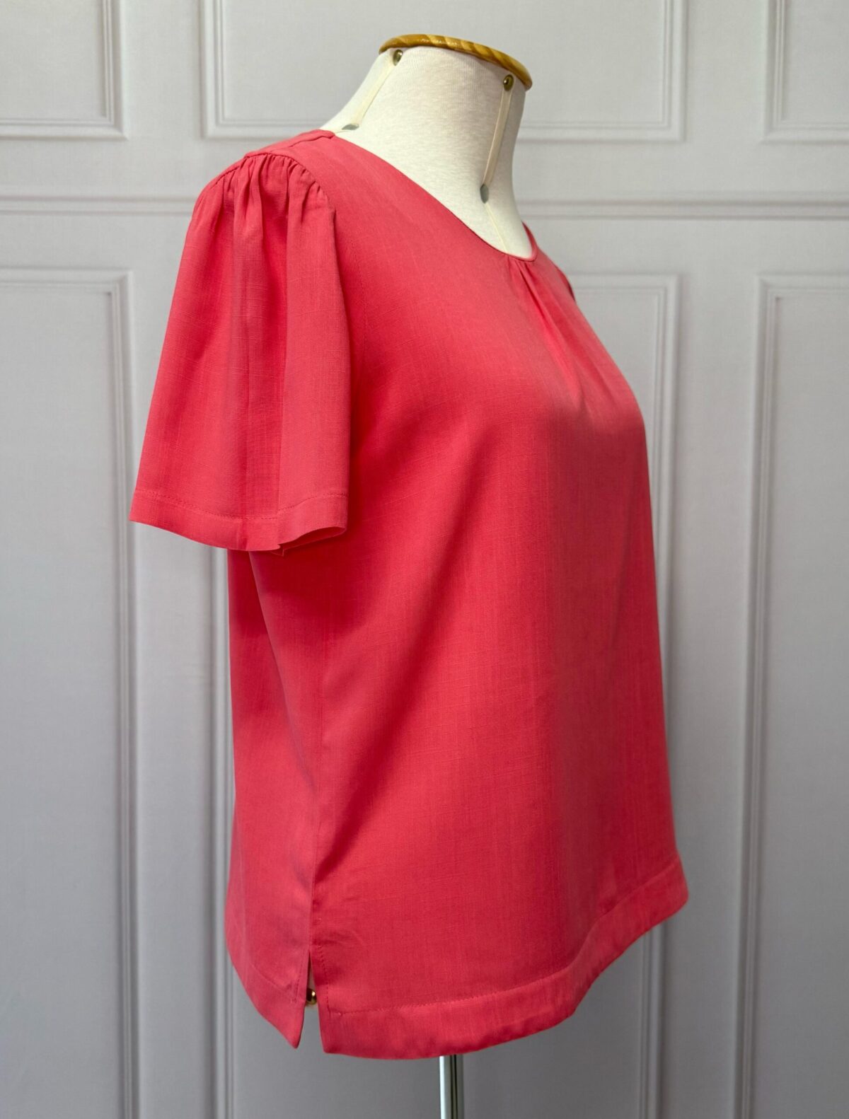 BLUSA DECOTE FRANZIDO - CORAL - Imagem 3
