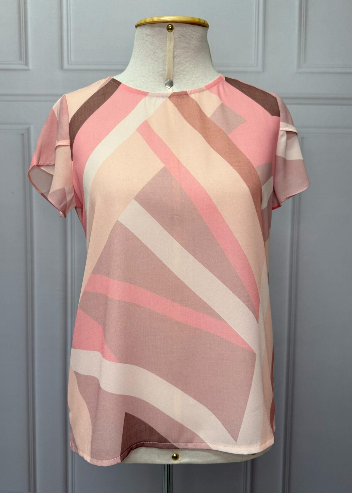 BLUSA ESTAMPADA COM MANGA TULIPA - ROSA