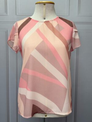 BLUSA ESTAMPADA COM MANGA TULIPA - ROSA