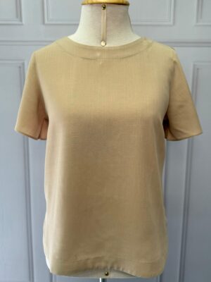 BLUSA EVASE COM RECORTE - BEGE