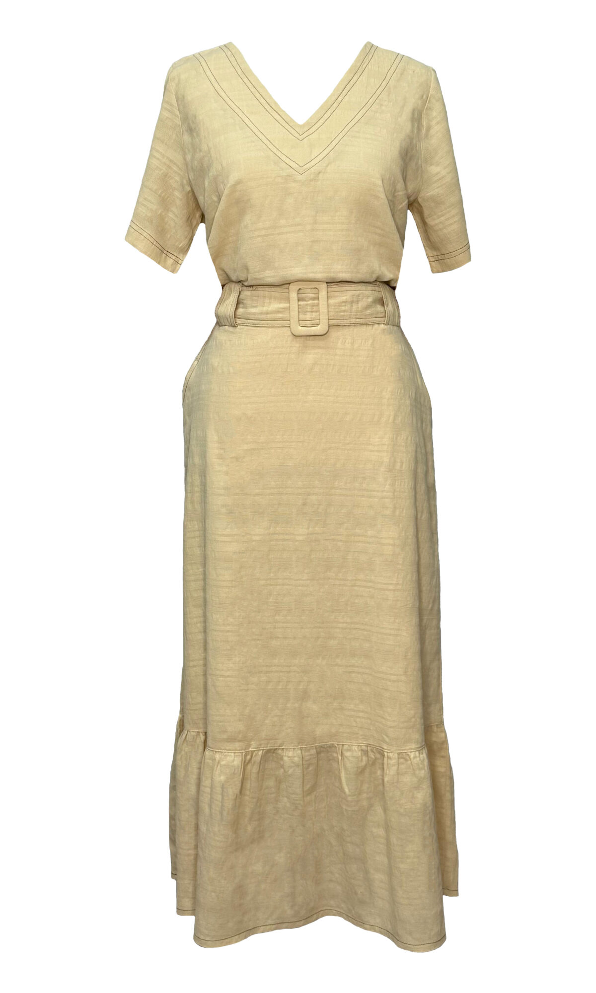 CONJUNTO COM SAIA DE ALGODAO AREIA