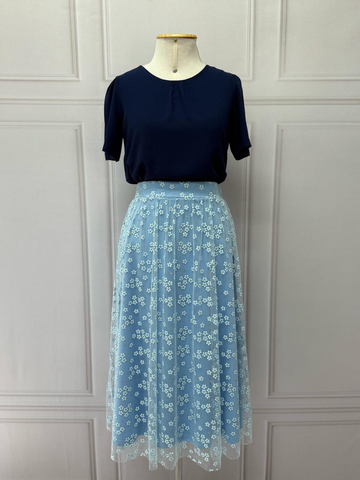 SAIA COM TULE - AZUL