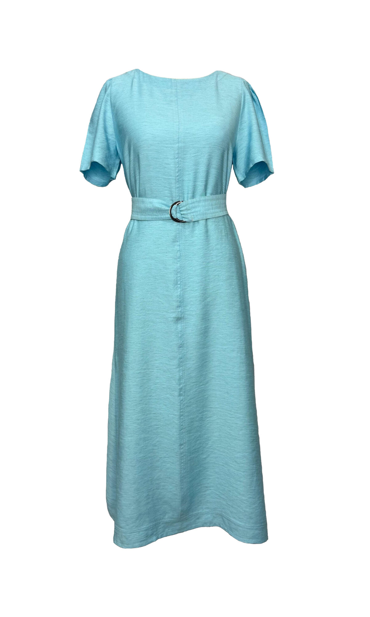 VESTIDO ALFAIATARIA DE LINHO AZUL CLARO