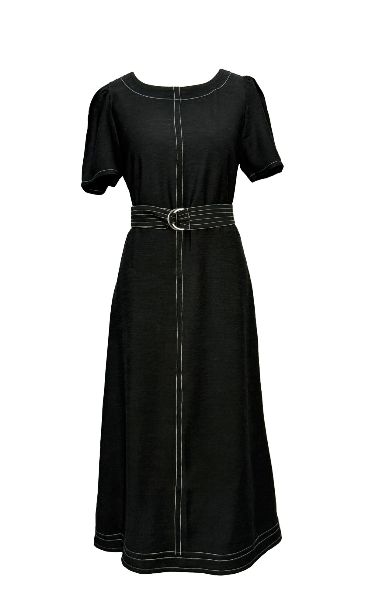 VESTIDO ALFAIATARIA DE LINHO PRETO