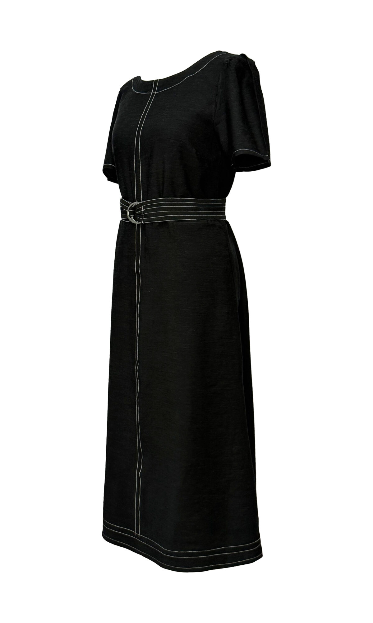 VESTIDO ALFAIATARIA DE LINHO PRETO - Imagem 2
