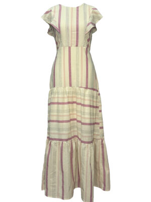 VESTIDO COM LISTRAS - ROSA