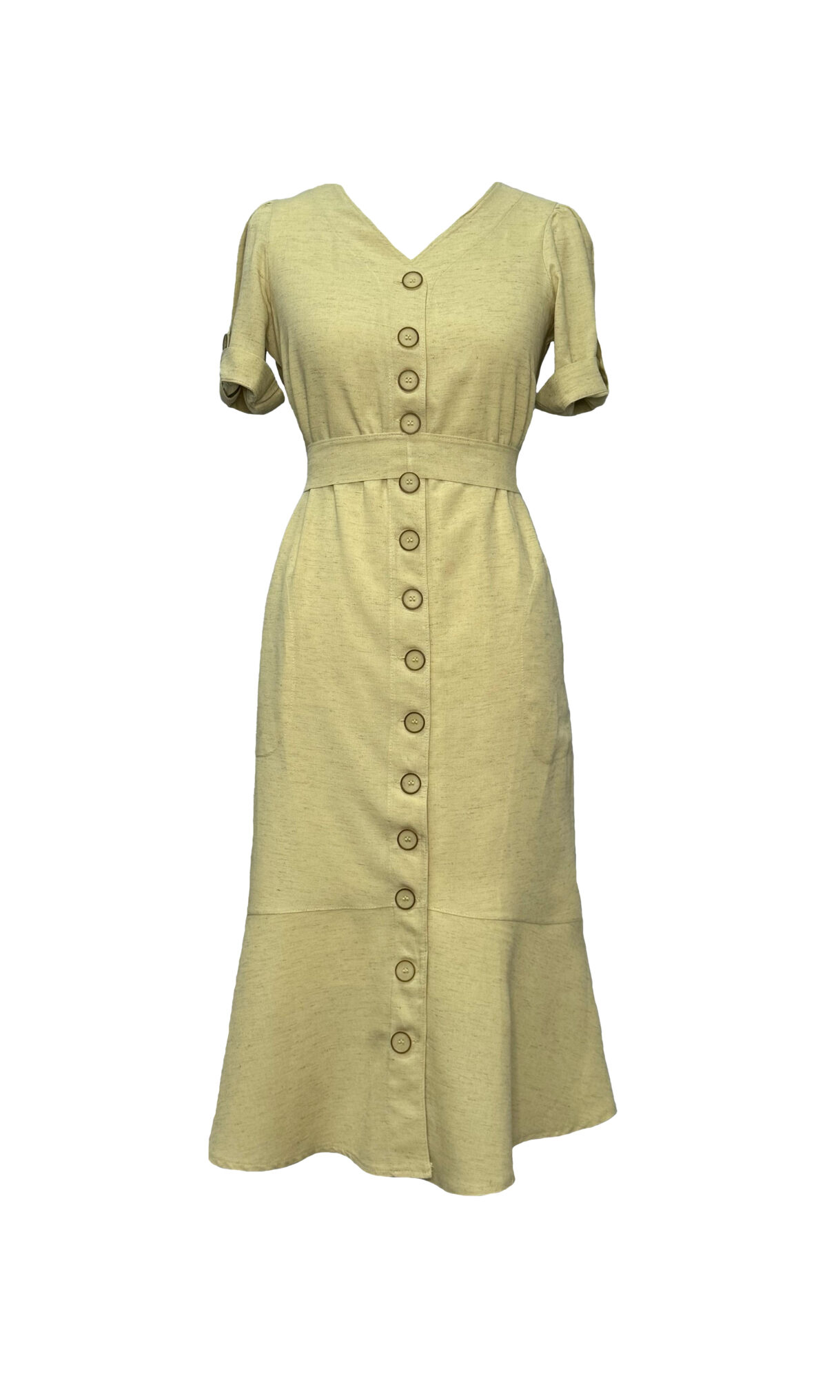 VESTIDO DE LINHO - AMARELO