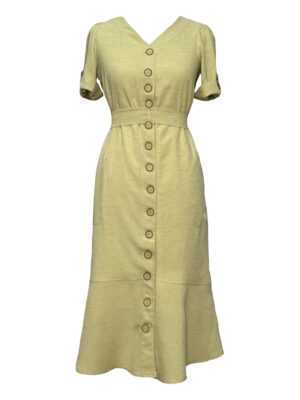 VESTIDO DE LINHO - AMARELO