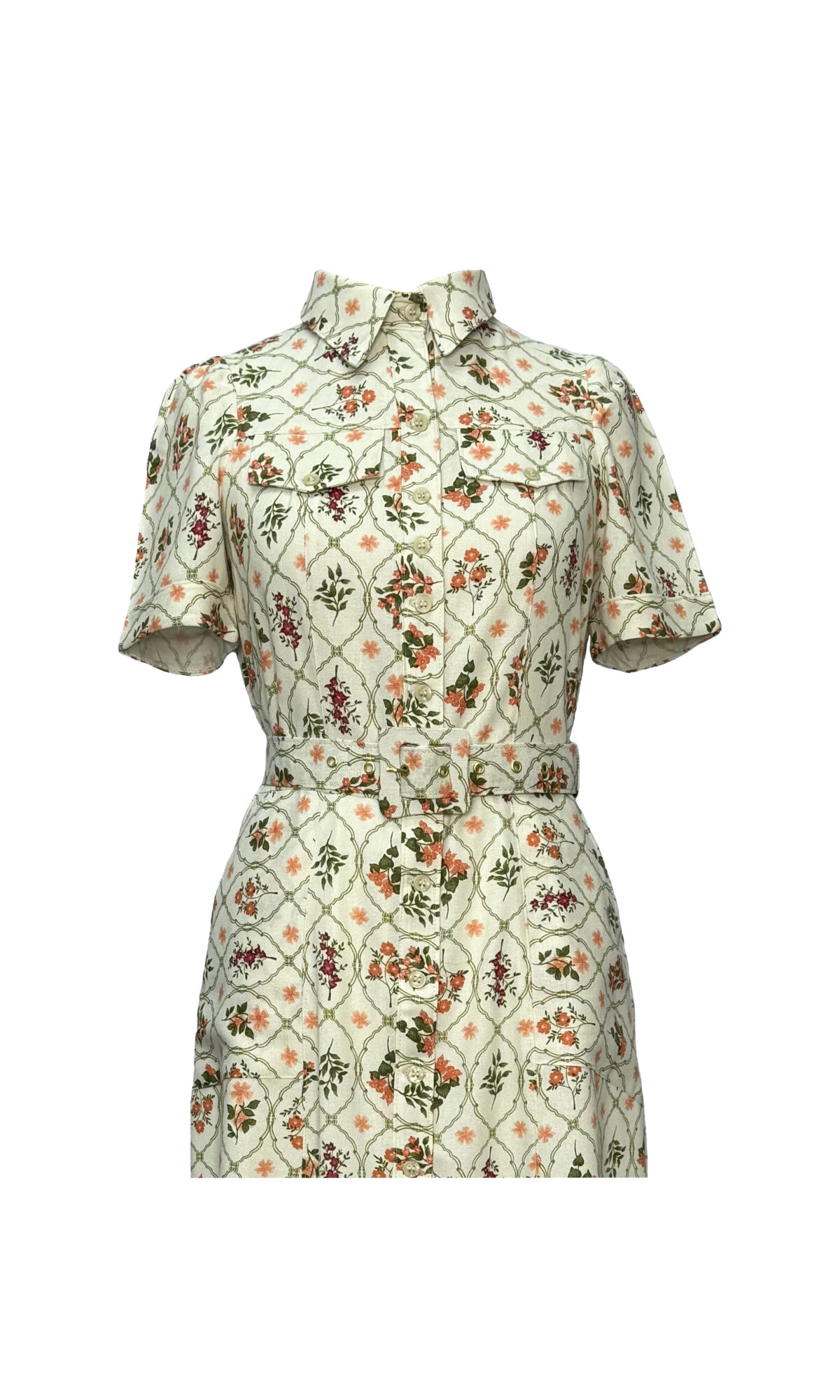 VESTIDO DE LINHO ESTAMPADO - VERDE - Imagem 4