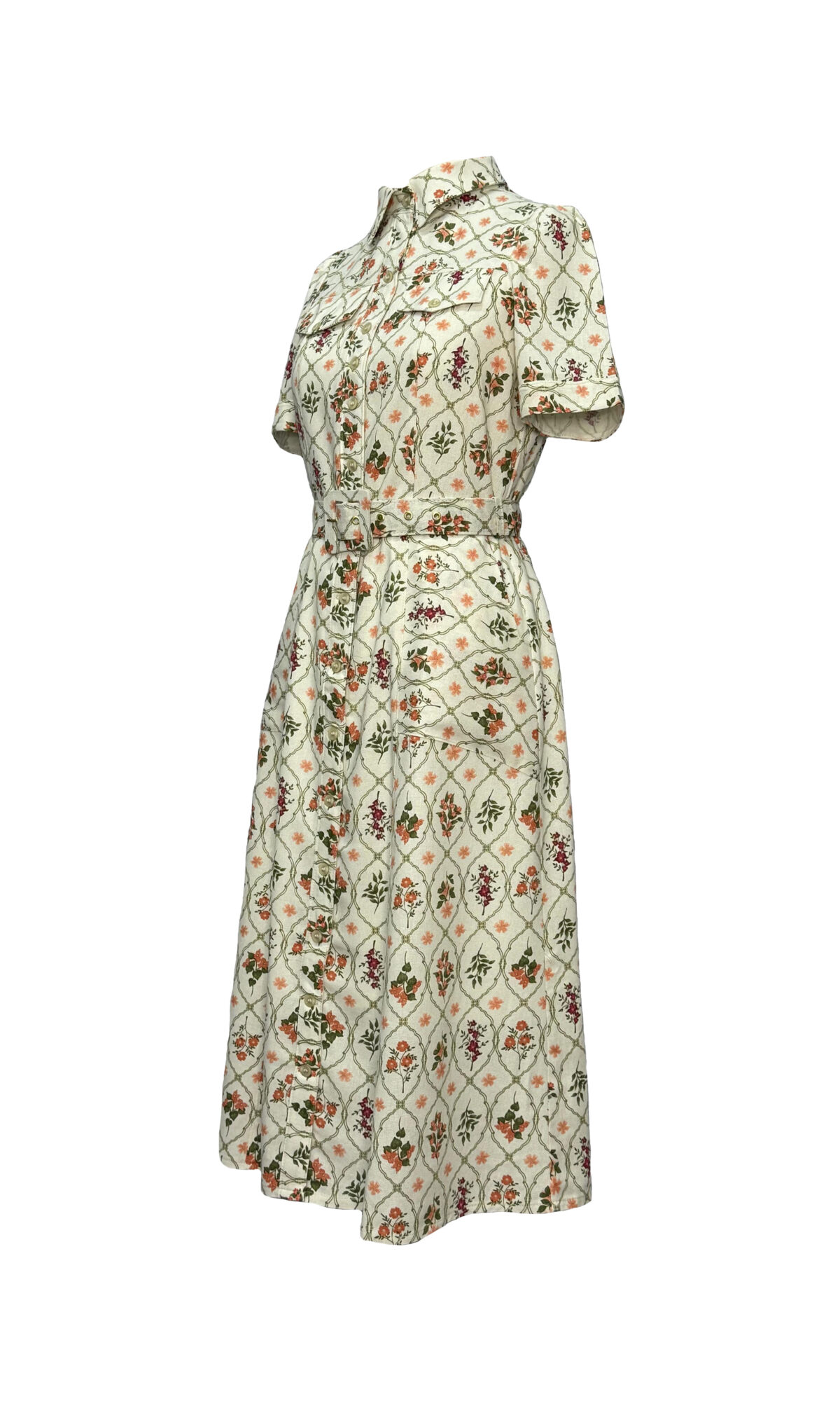 VESTIDO DE LINHO ESTAMPADO - VERDE - Imagem 3