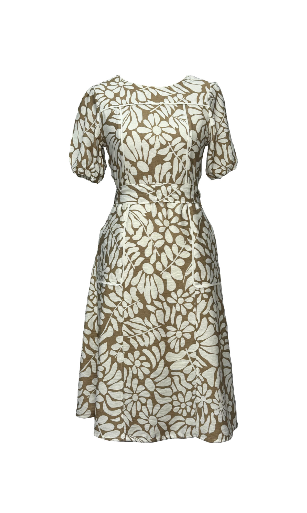 VESTIDO FLORIDO - BEGE