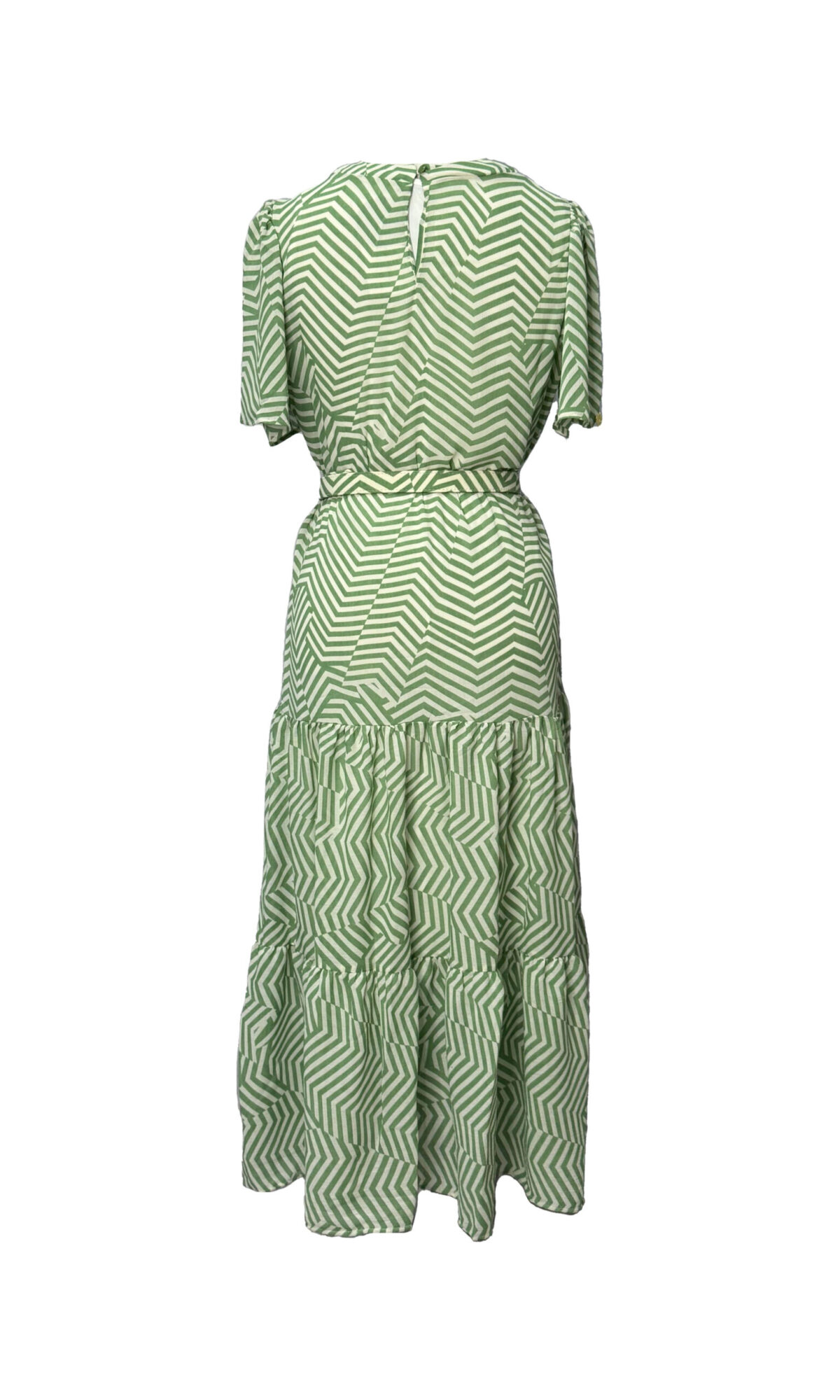 VESTIDO MIDI COM SAIA FRANZIDA - VERDE - Imagem 5