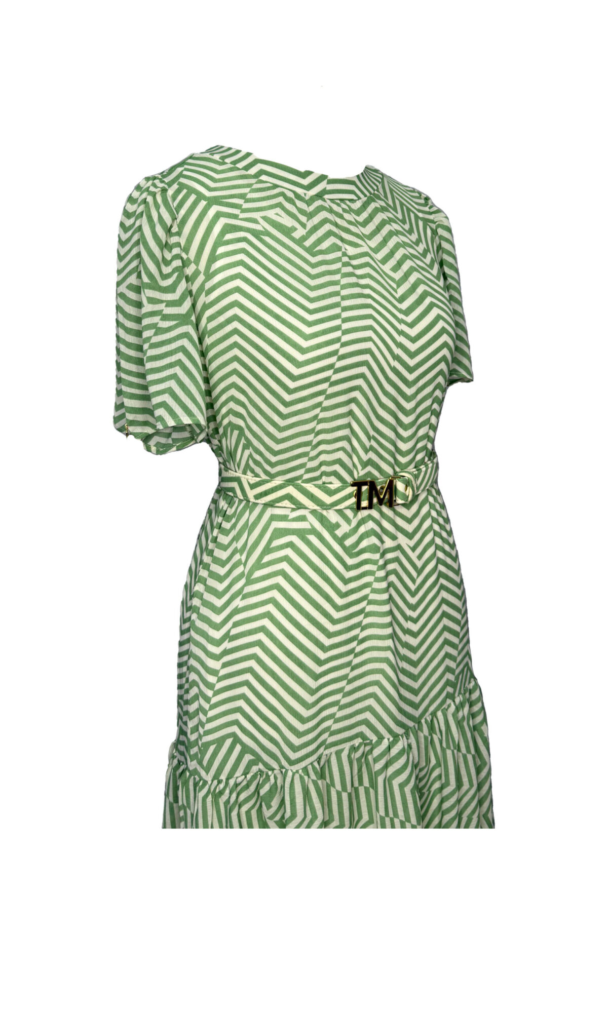 VESTIDO MIDI COM SAIA FRANZIDA - VERDE - Imagem 4