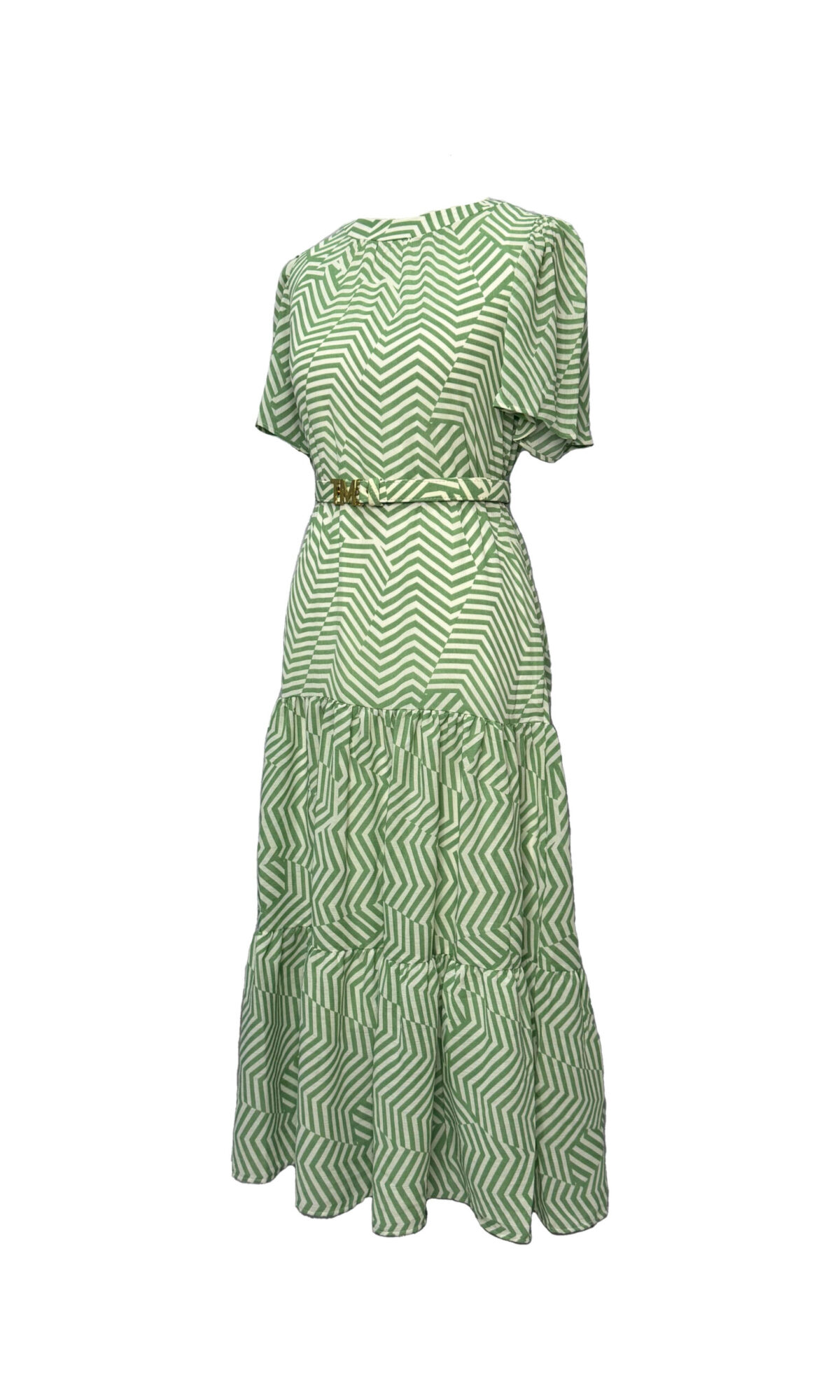 VESTIDO MIDI COM SAIA FRANZIDA - VERDE - Imagem 2