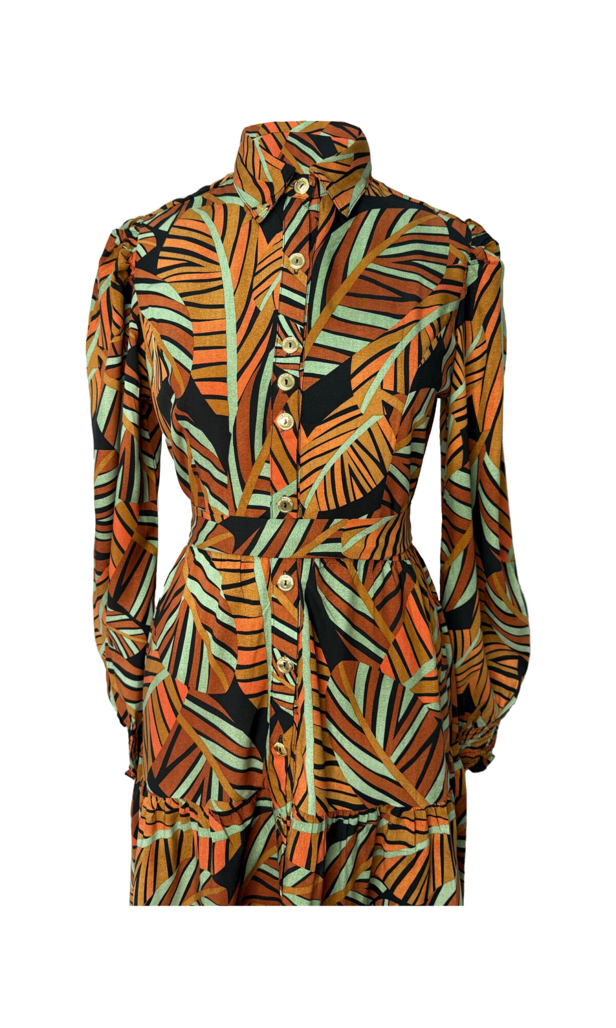 VESTIDO MIDI ESTAMPADO ML - MARROM - Imagem 4