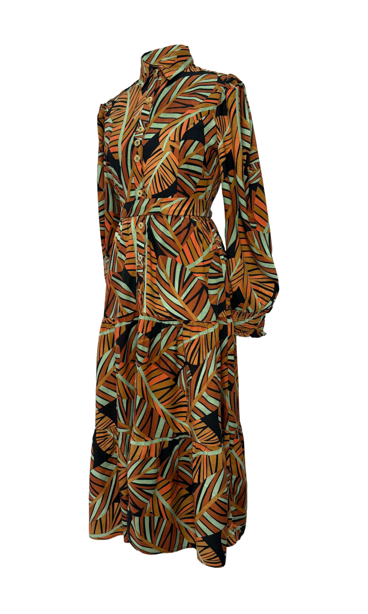 VESTIDO MIDI ESTAMPADO ML - MARROM - Imagem 2