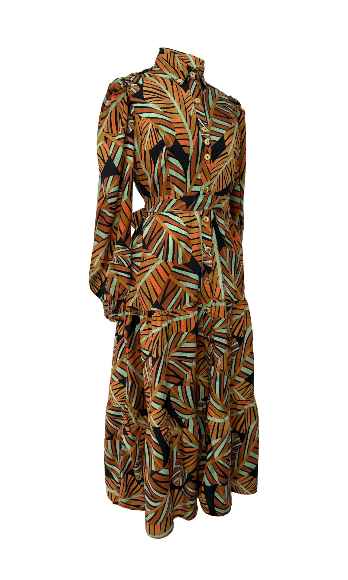 VESTIDO MIDI ESTAMPADO ML - MARROM - Imagem 3